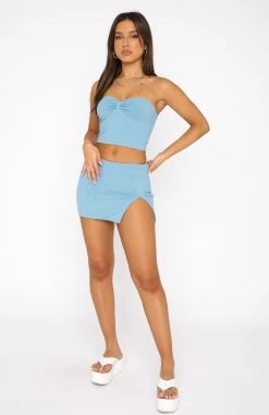 Say Yes Ribbed Mini Skirt Blue -whitefox shop 04.08.22 036 41fcec2b ad30 46ad 9831 25414c4979dd