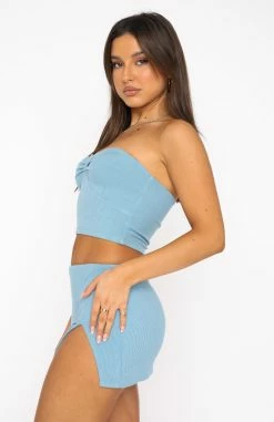 Say Yes Ribbed Mini Skirt Blue -whitefox shop 04.08.22 048 4b0781ad 7284 4de7 b470 f96fd58723b0