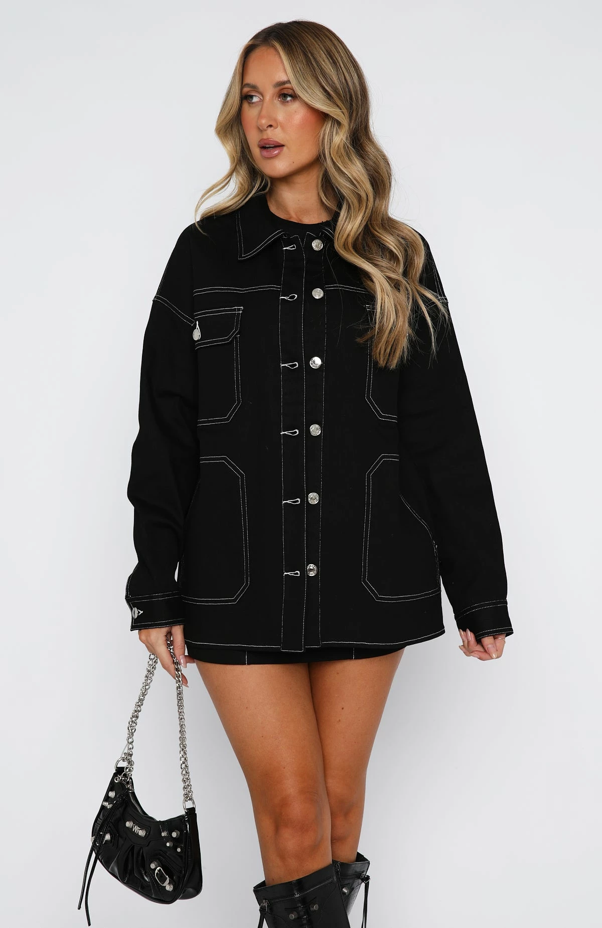 Meet Me Backstage Oversized Jacket Dark Charcoal 4 Meet Me Backstage Oversized Jacket Dark Charcoal - Image 2