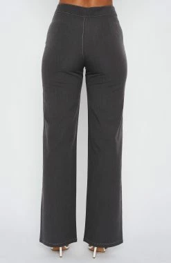 Don't Waste My Time Pants Charcoal -whitefox shop 09.03.232345