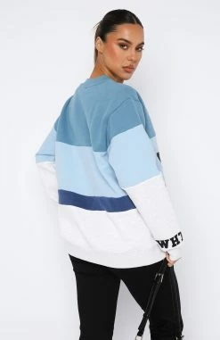 Latest And Greatest Oversized Sweater Dusty Blue -whitefox shop 11.08.2346401