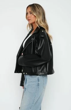 City Is Mine PU Biker Jacket Black -whitefox shop 14.4.2315696