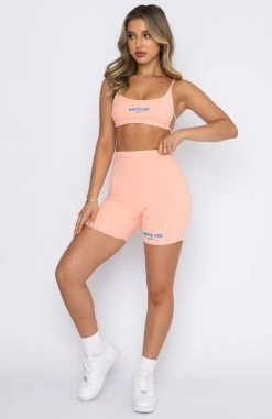 Offstage Ribbed Bike Shorts Apricot Ice -whitefox shop 15.10.21 419