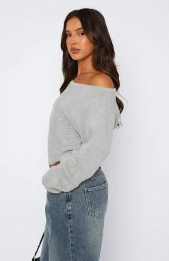 Cover Me Up Knit Sweater Grey Marle -whitefox shop 18.08.2349526