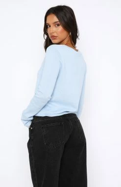 Unique Love Knit Sweater Baby Blue -whitefox shop 18.08.2350378