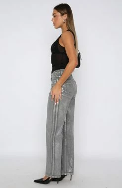 Feels Like Forever Low Rise Straight Jeans Metallic Denim -whitefox shop 20.07.23 242157