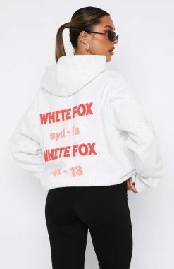 We're Out Here Oversized Hoodie Grey Marle -whitefox shop 22.06.2335408