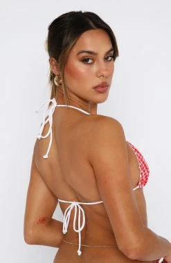 Coral Reef Bikini Top Red Gingham -whitefox shop 27.07.2342701