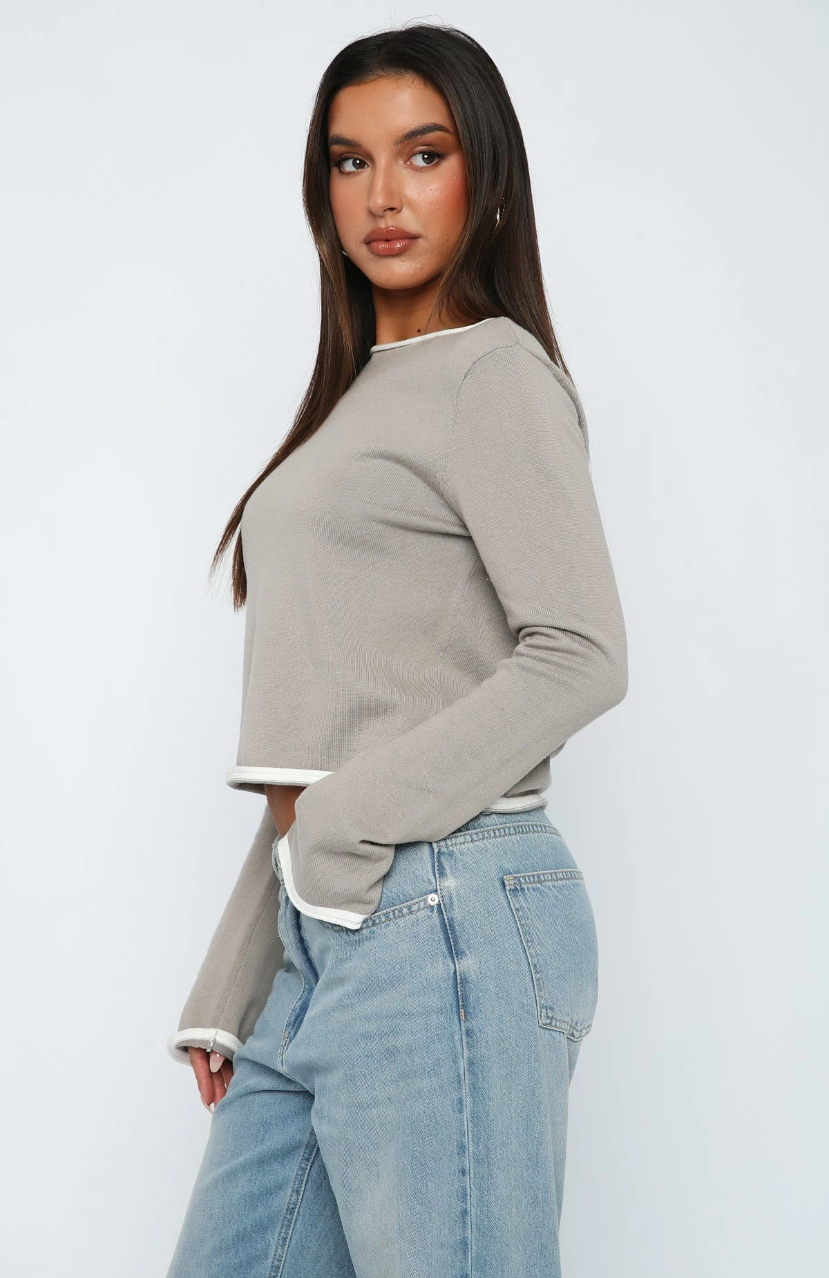 Unique Love Knit Sweater Taupe 5 Unique Love Knit Sweater Taupe - Image 3