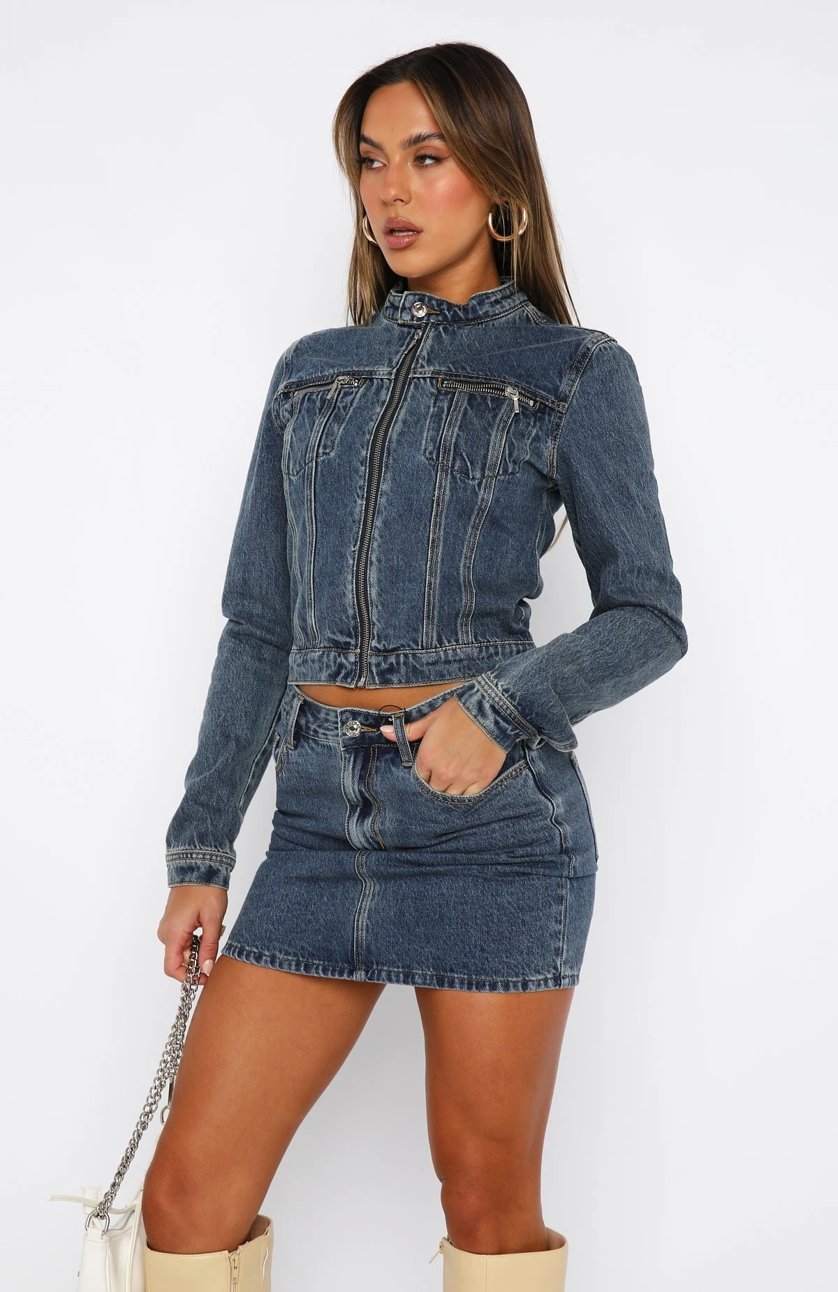 Cause For Concern Mini Skirt Offshore Blue 4 Cause For Concern Mini Skirt Offshore Blue - Image 2