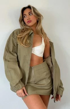 Give It To Me Mini Skirt Moss