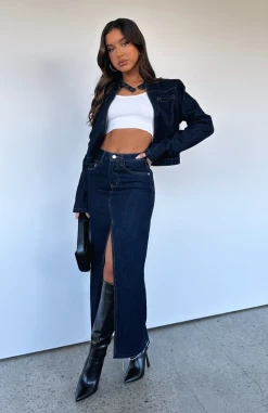 Take My Picture Denim Maxi Skirt Dark Wash -whitefox shop 900595C4 0DF4 49EB A07A 836CEA017407