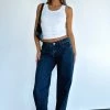 Bring The Style Low Rise Wide Leg Jeans Indigo Wash