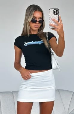 The Countdown Mini Skirt White -whitefox shop DRIVE ALL NIGHT TEE 07.02.23 006