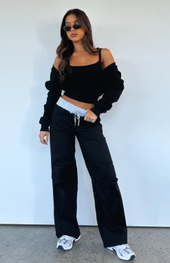 Girl Next Door Low Rise Pants Black