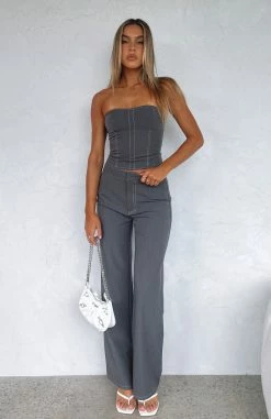 Don't Waste My Time Pants Charcoal