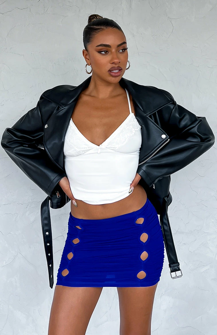 Chloe Mesh Mini Skirt Electric Blue 8 Chloe Mesh Mini Skirt Electric Blue - Image 6