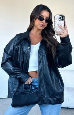 Cold Heart PU Jacket Black