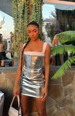 Night Fever Mini Skirt Silver