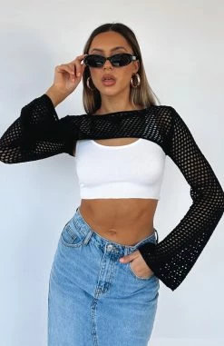 Keep On Walking Knit Bolero Black