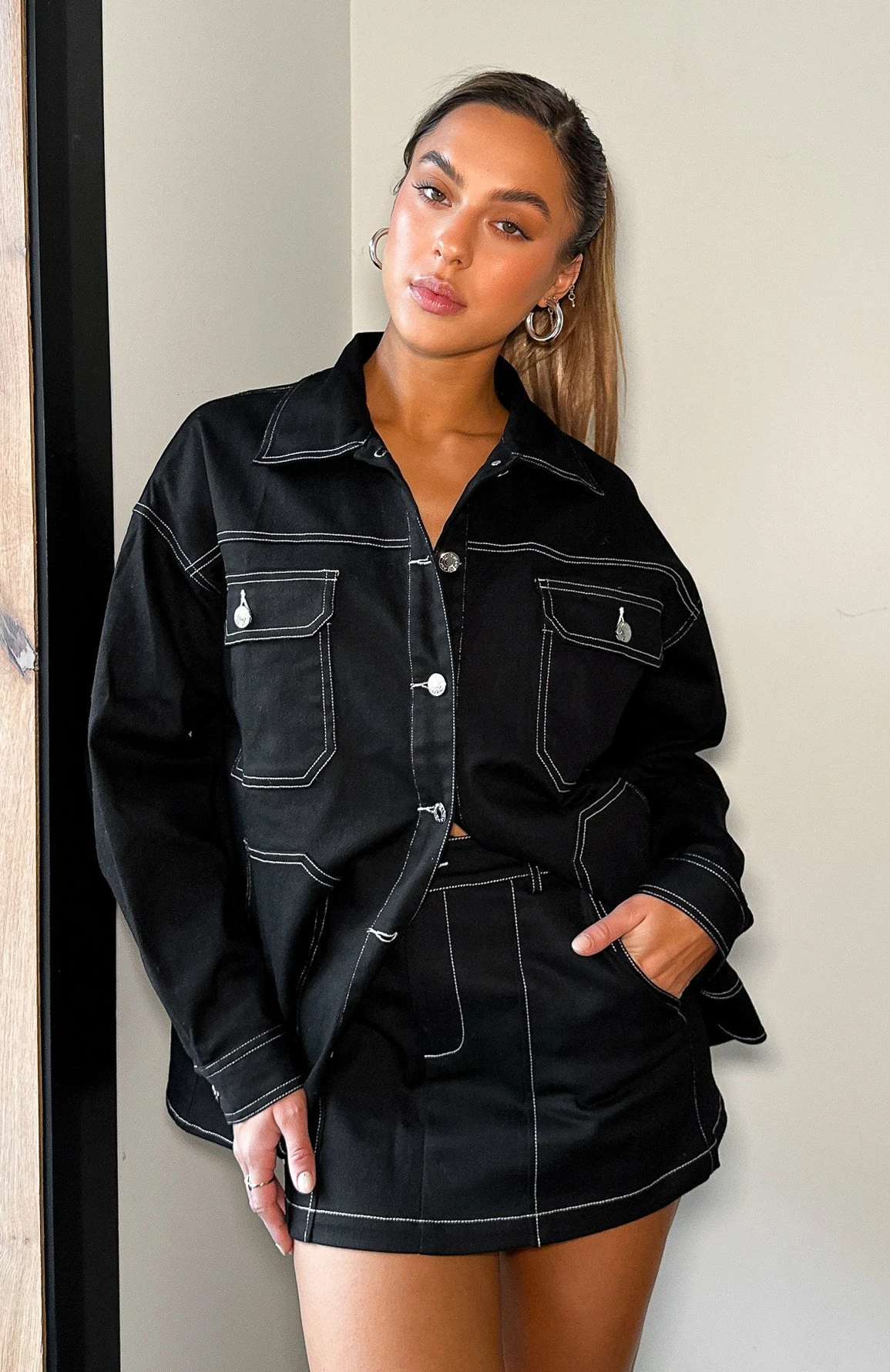 Meet Me Backstage Oversized Jacket Dark Charcoal 3 Meet Me Backstage Oversized Jacket Dark Charcoal