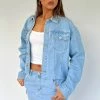 Only Want To Be With You Denim Jacket Light Blue Wash -whitefox shop ONLY WANT TO BE WITH YOU 15 08 23 02