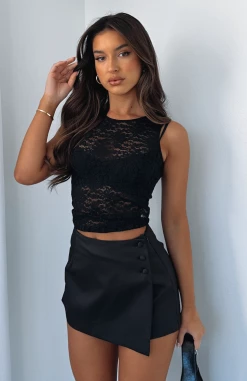 Running In Circles Mini Skort Black