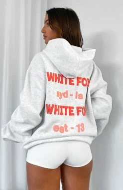 We're Out Here Oversized Hoodie Grey Marle