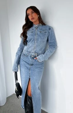 Wherever We Go Denim Jacket Light Wash -whitefox shop WHEREVER WE GO JACKET 09.05.23 10